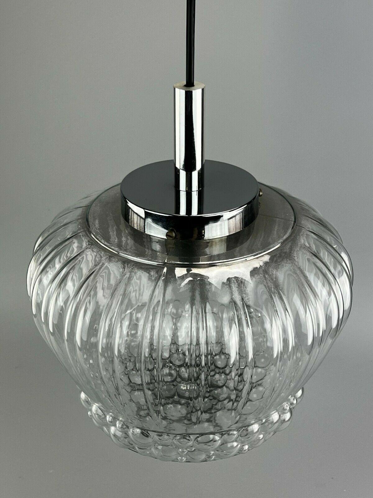 60s 70s Lamp Hanging Lamp Ball Lamp Bubble Chrome Glass Space Age Design In Good Condition For Sale In Neuenkirchen, NI