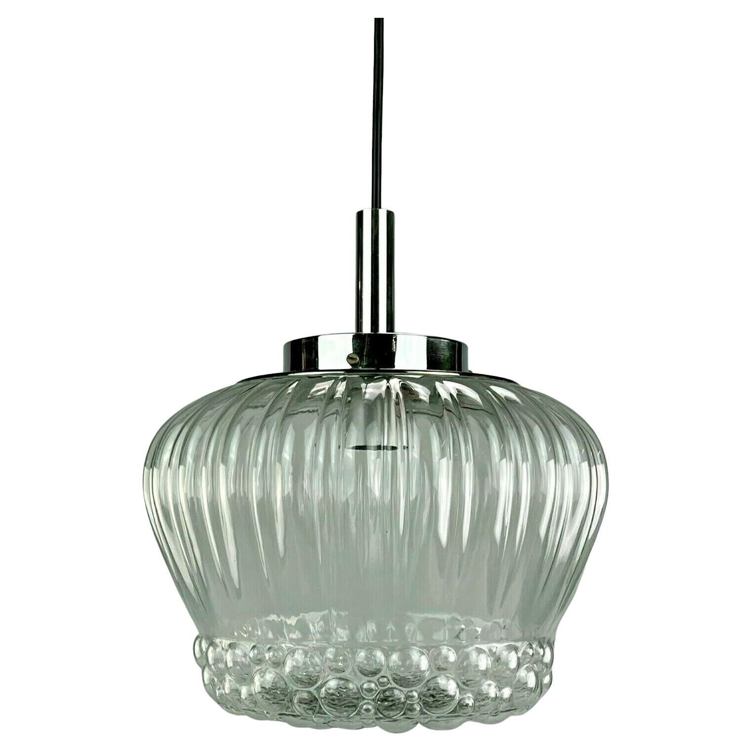 60er-Jahre-Lampe, Hängeleuchte, Kugellampe, Blase, Chrom, Glas, Space Age Design