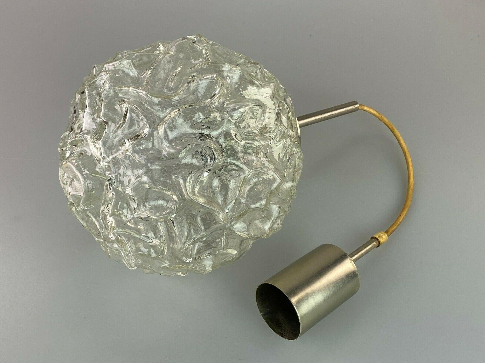 60s 70s Lamp Light Ceiling Lamp Hanging Lamp Hillebrand Glass Space Age Design For Sale 1