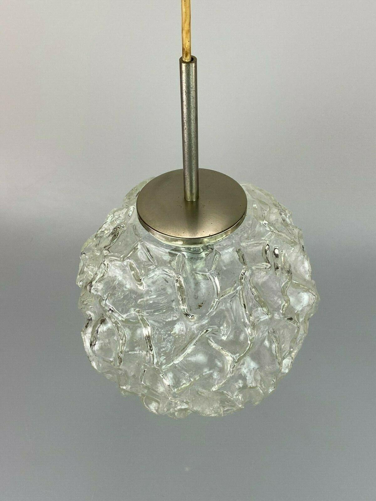 German 60s 70s Lamp Light Ceiling Lamp Hanging Lamp Hillebrand Glass Space Age Design For Sale
