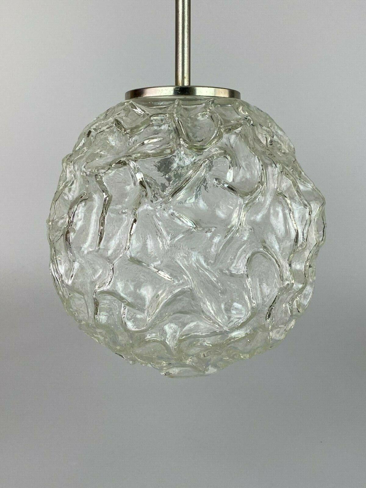 Late 20th Century 60s 70s Lamp Light Ceiling Lamp Hanging Lamp Hillebrand Glass Space Age Design For Sale