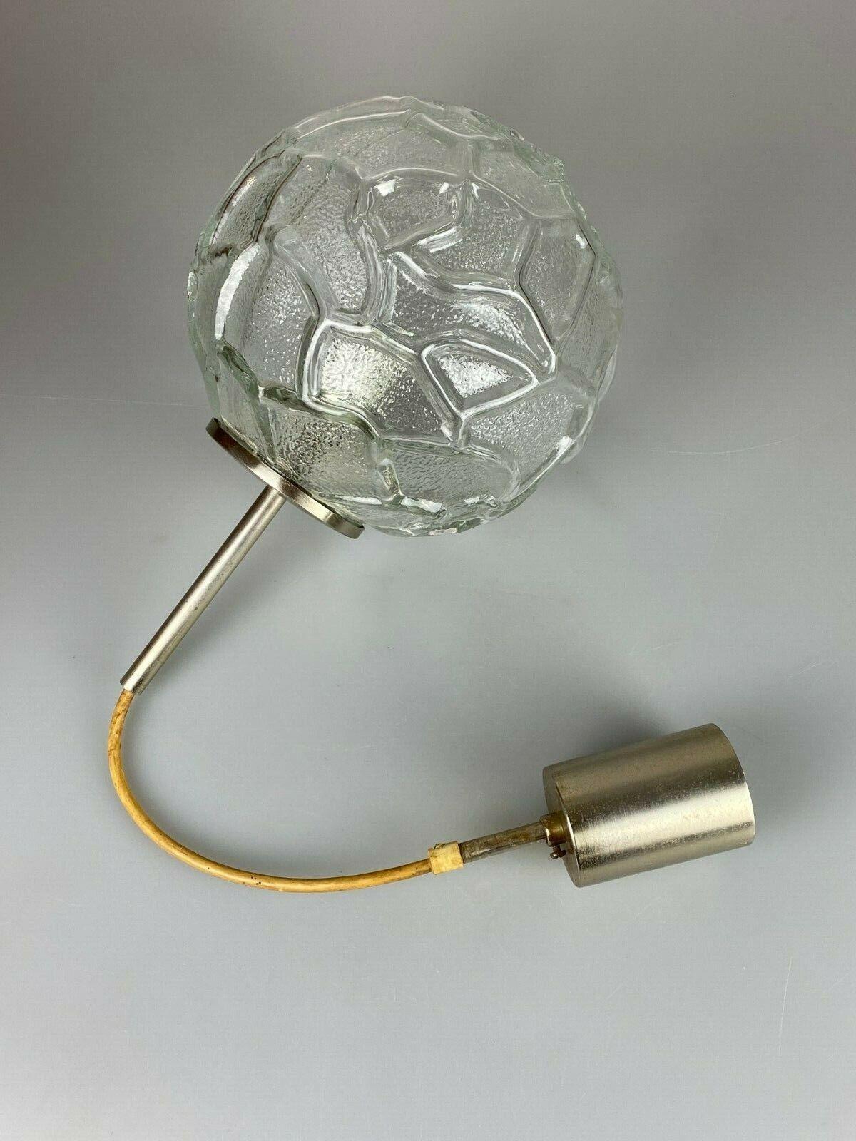 60s 70s Lamp Light Ceiling Lamp Hanging Lamp Hillebrand Glass Space Age Design For Sale 2