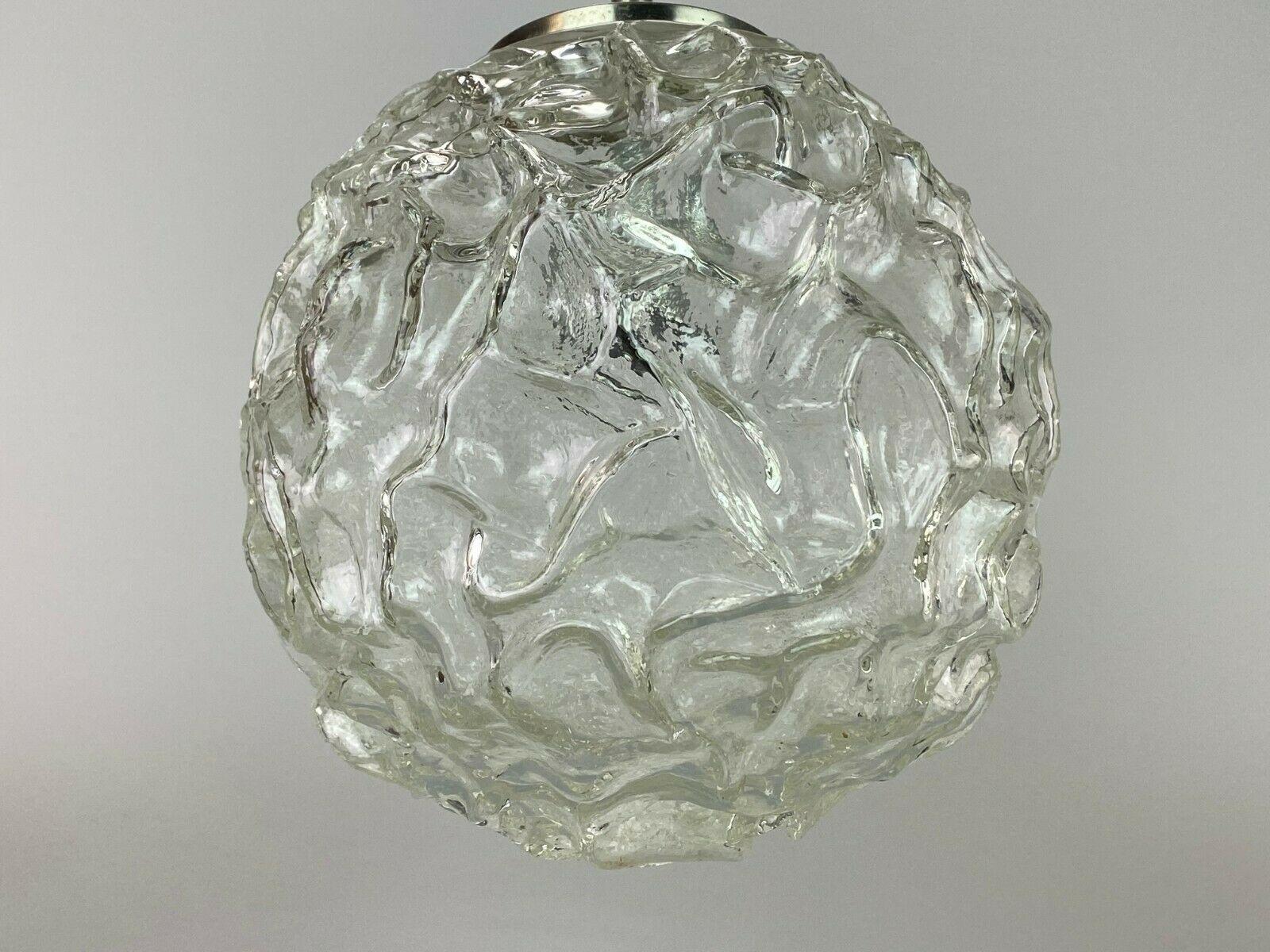 Metal 60s 70s Lamp Light Ceiling Lamp Hanging Lamp Hillebrand Glass Space Age Design For Sale