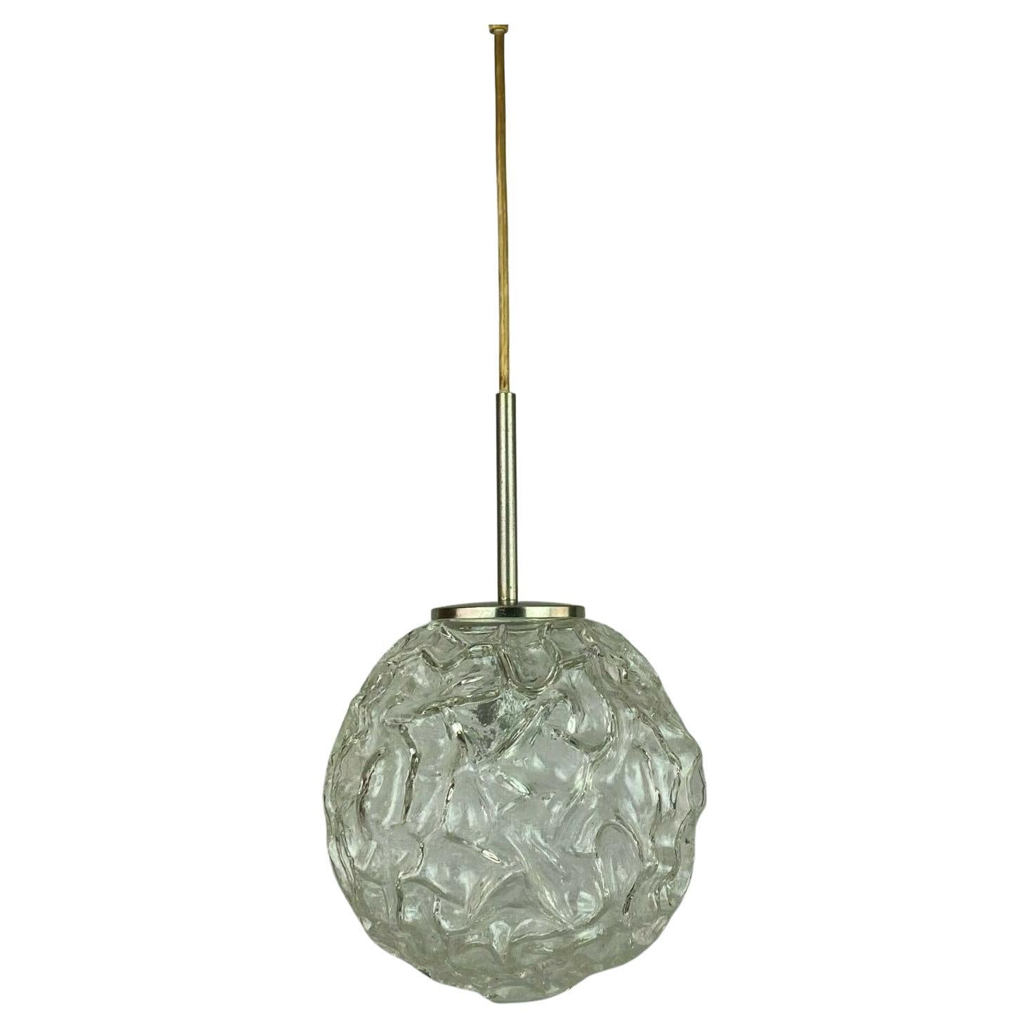 Lampe à suspension des années 60 et 70 Lampe de plafond Lampe en verre Hillebrand Design Space Age