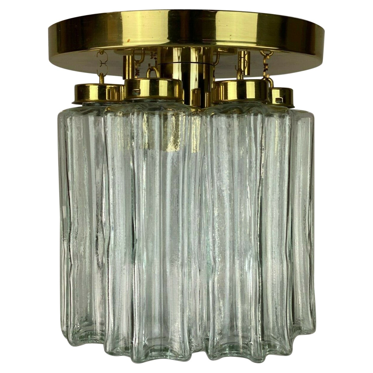 Lampada anni '60-'70 Lampada da soffitto Lampadario in vetro Limburg Design
