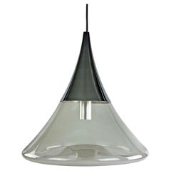 Lampe à suspension des années 60 et 70 Lampe à suspension en verre Limburg Design de l'ère spatiale