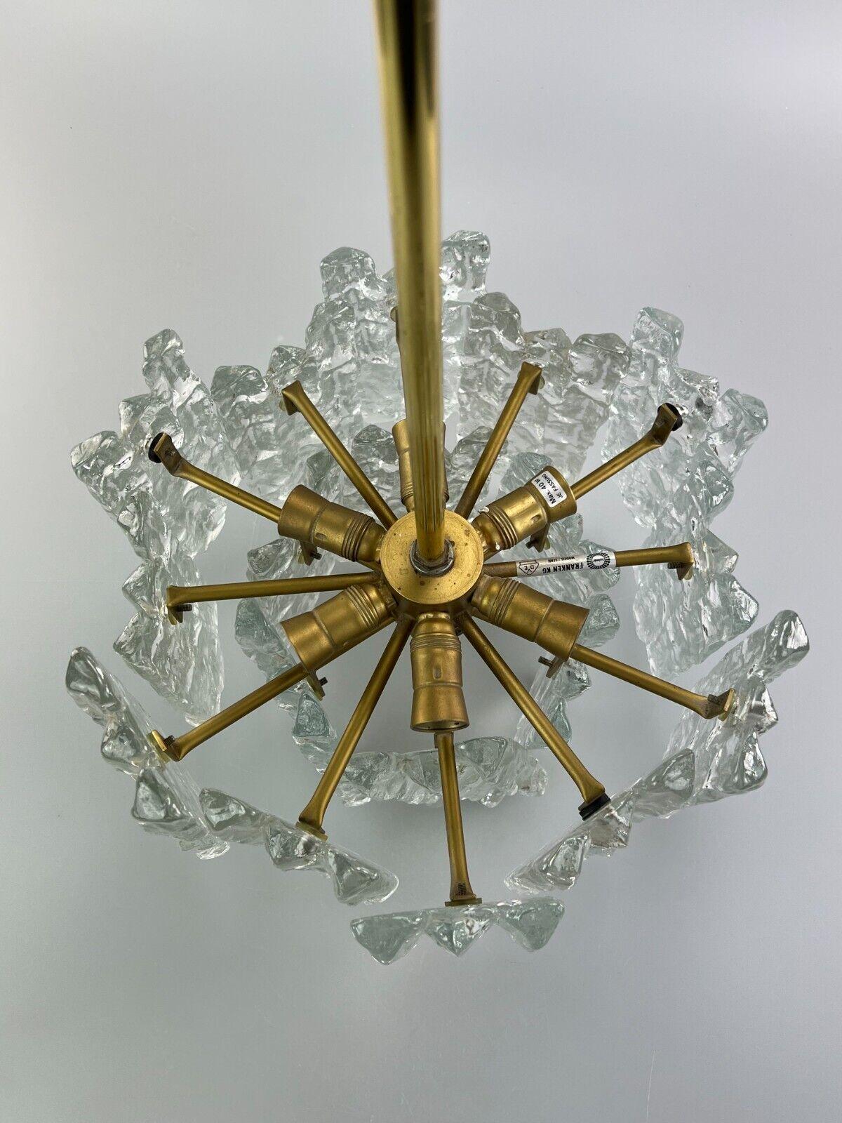 60s 70s Lamp Light Chandelier Kalmar Franken KG Austria Ice Glass 8