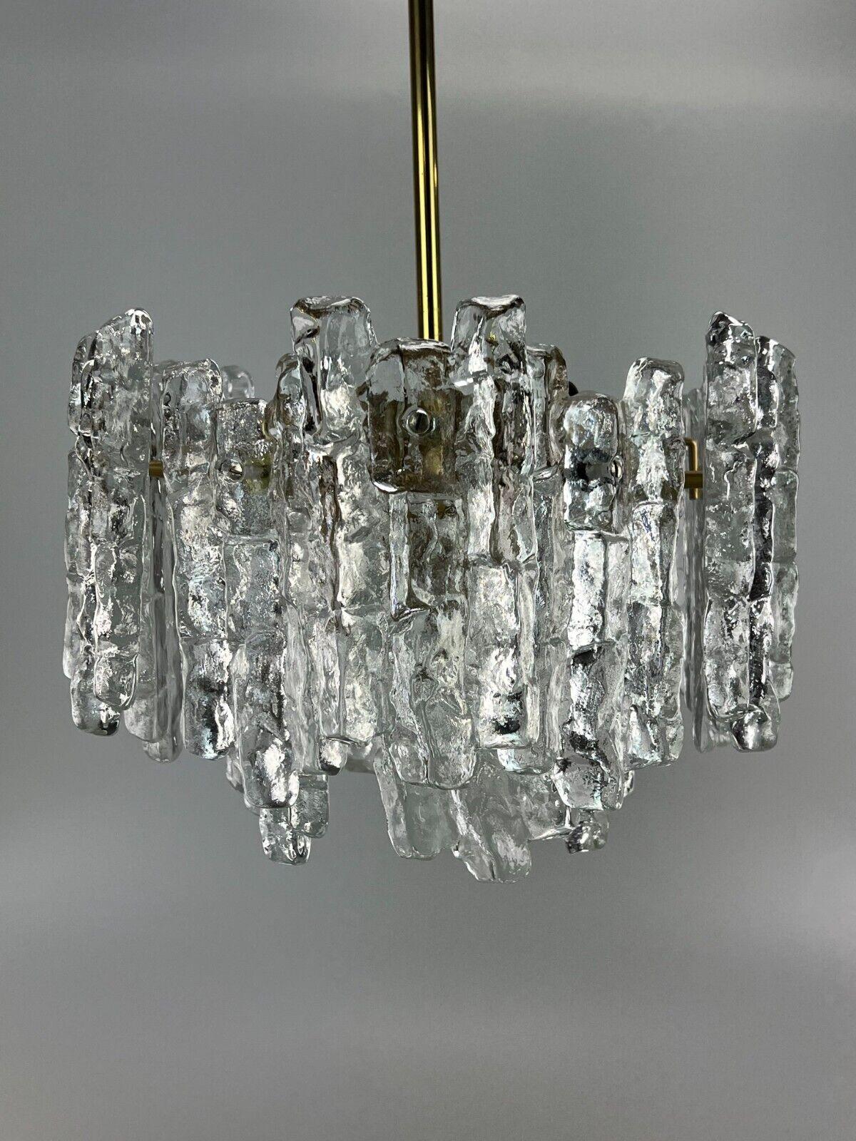 Austrian 60s 70s Lamp Light Chandelier Kalmar Franken KG Austria Ice Glass