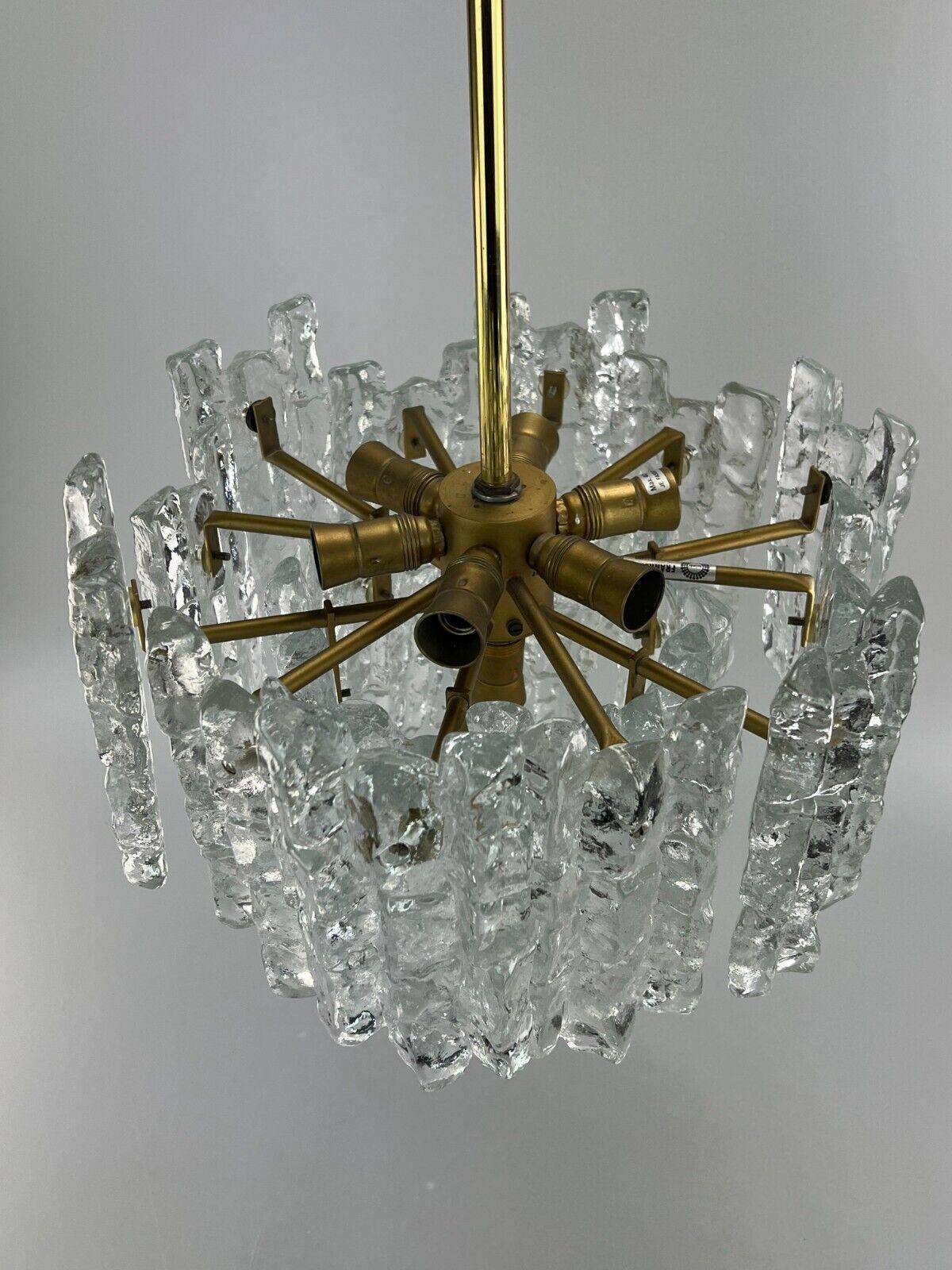 Late 20th Century 60s 70s Lamp Light Chandelier Kalmar Franken KG Austria Ice Glass