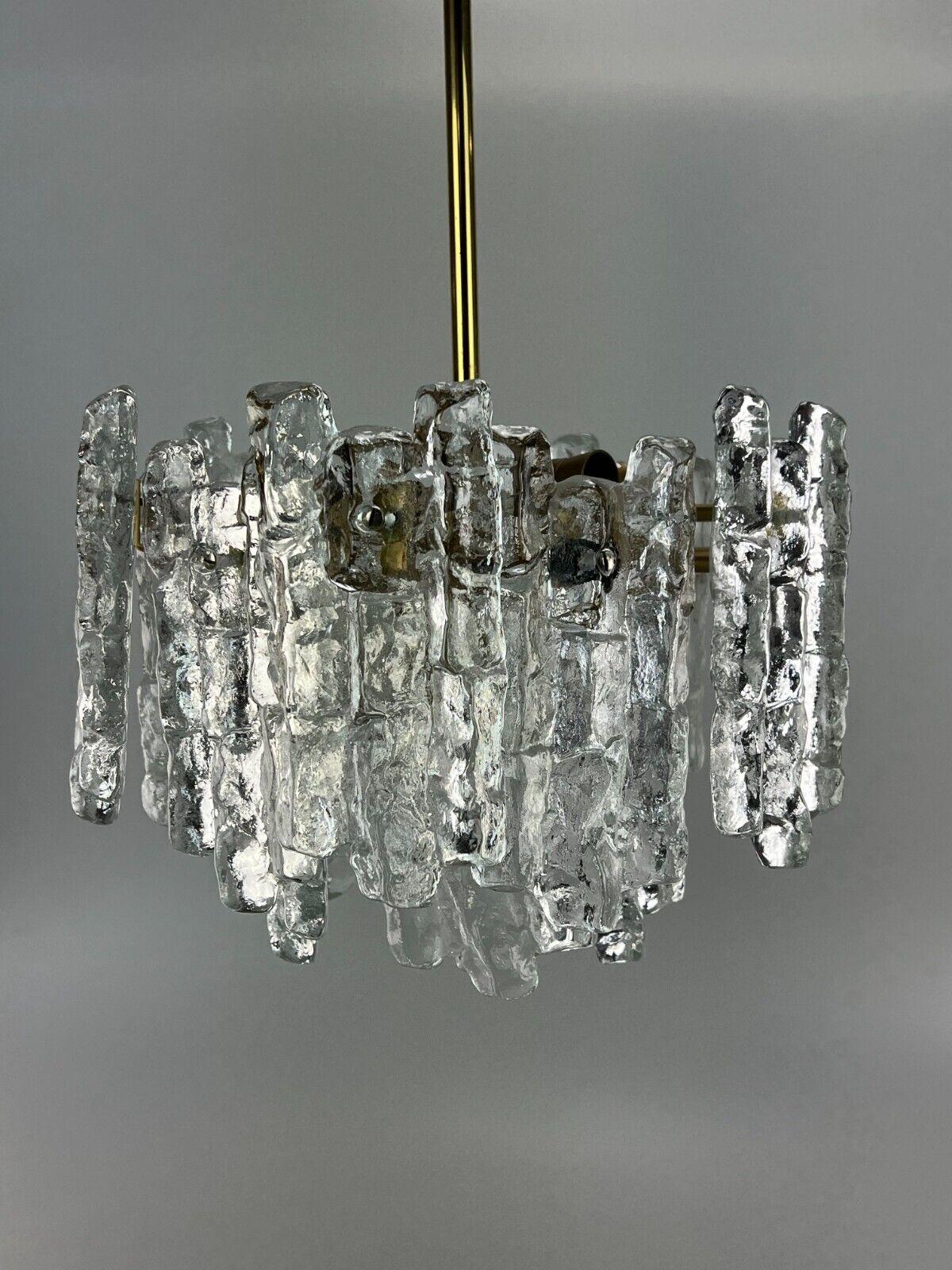 60s 70s Lamp Light Chandelier Kalmar Franken KG Austria Ice Glass 1