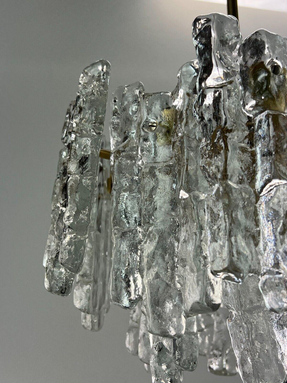 60s 70s Lamp Light Chandelier Kalmar Franken KG Austria Ice Glass 2