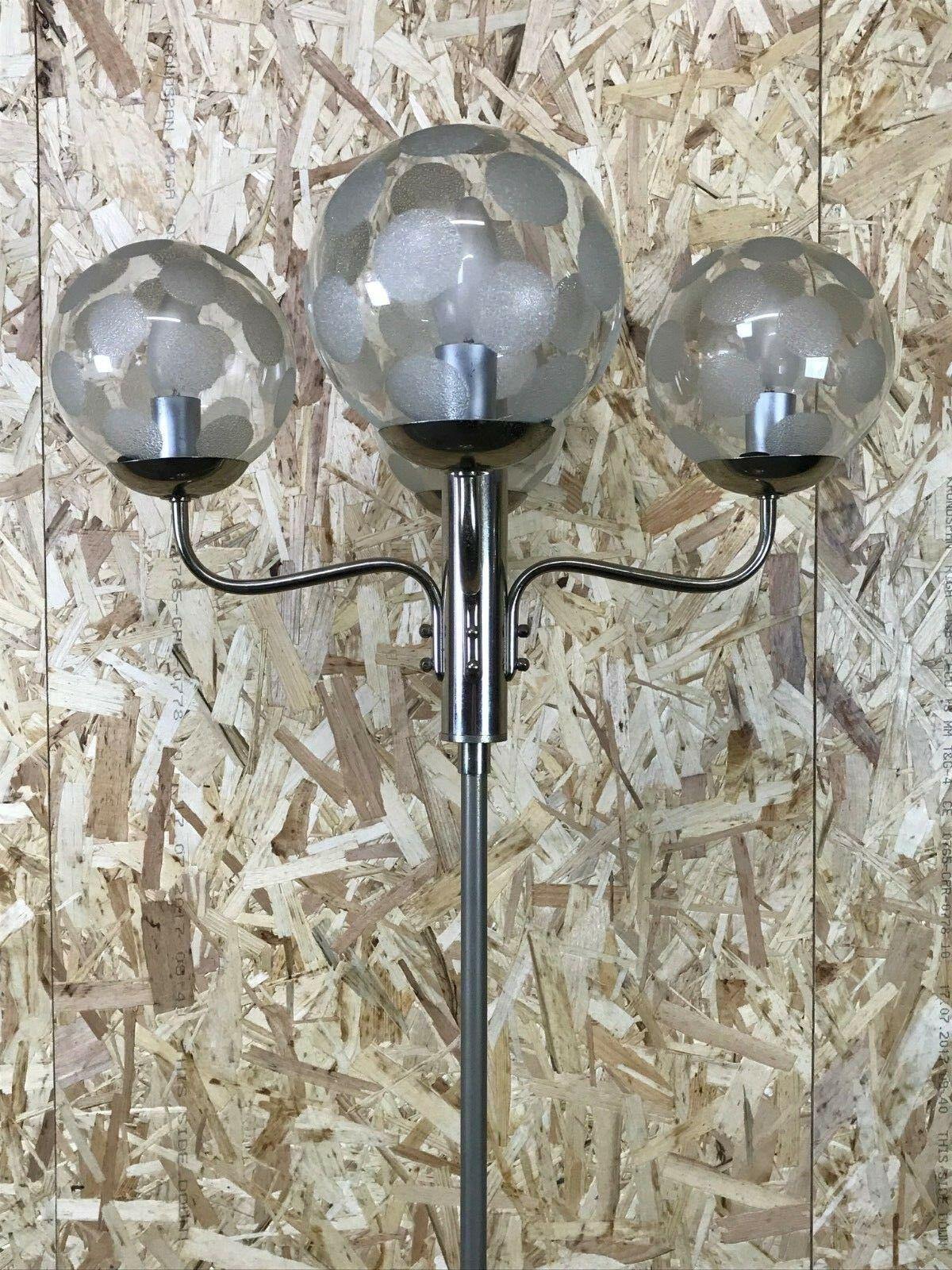 60s 70s Lamp Light Floor Lamp Metal Glass Space Age Design In Good Condition For Sale In Neuenkirchen, NI