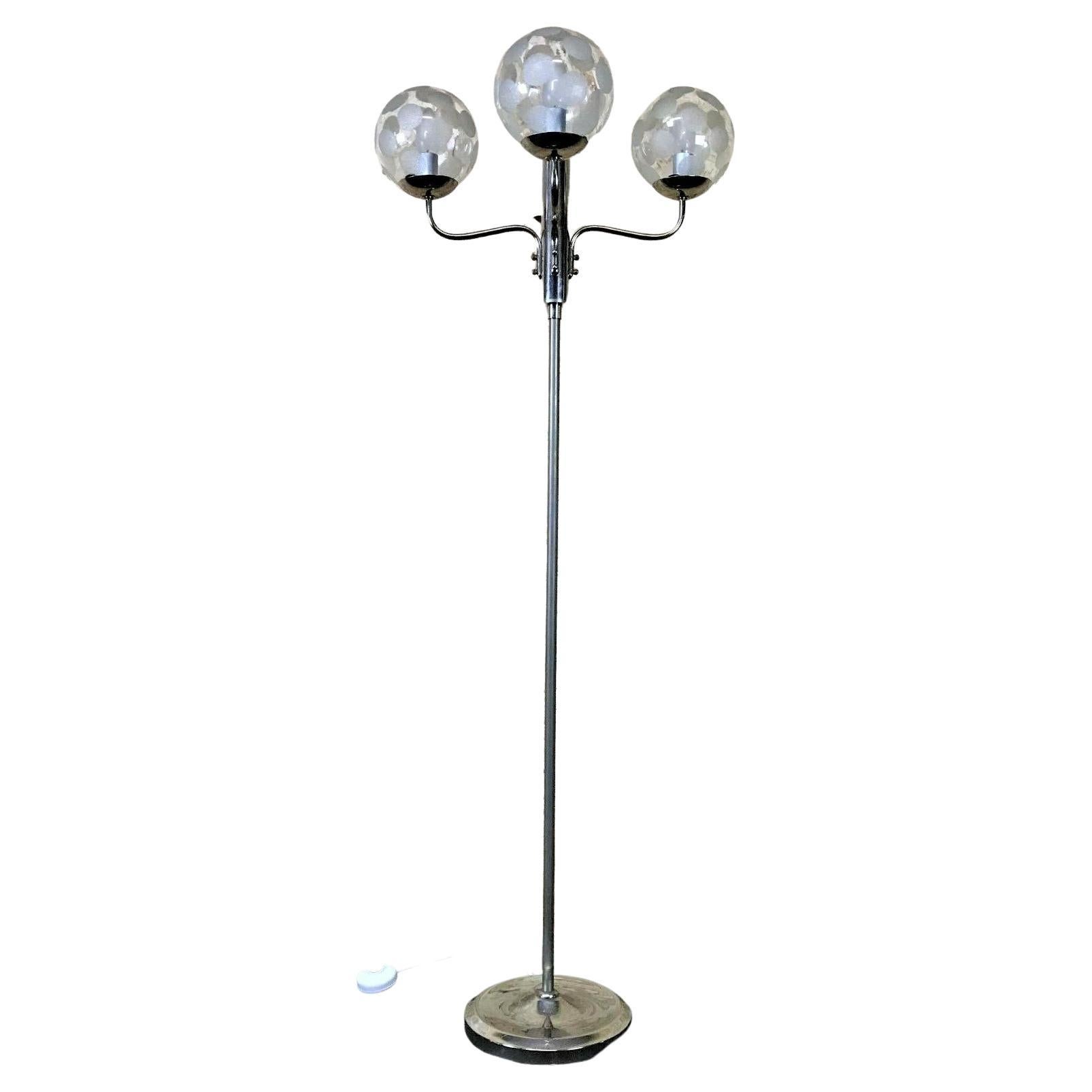 60s 70s Lamp Light Floor Lamp Metal Glass Space Age Design