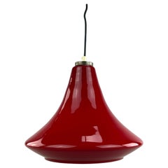 Lampe à suspension des années 60 et 70, plafonnier en verre de l'ère spatiale