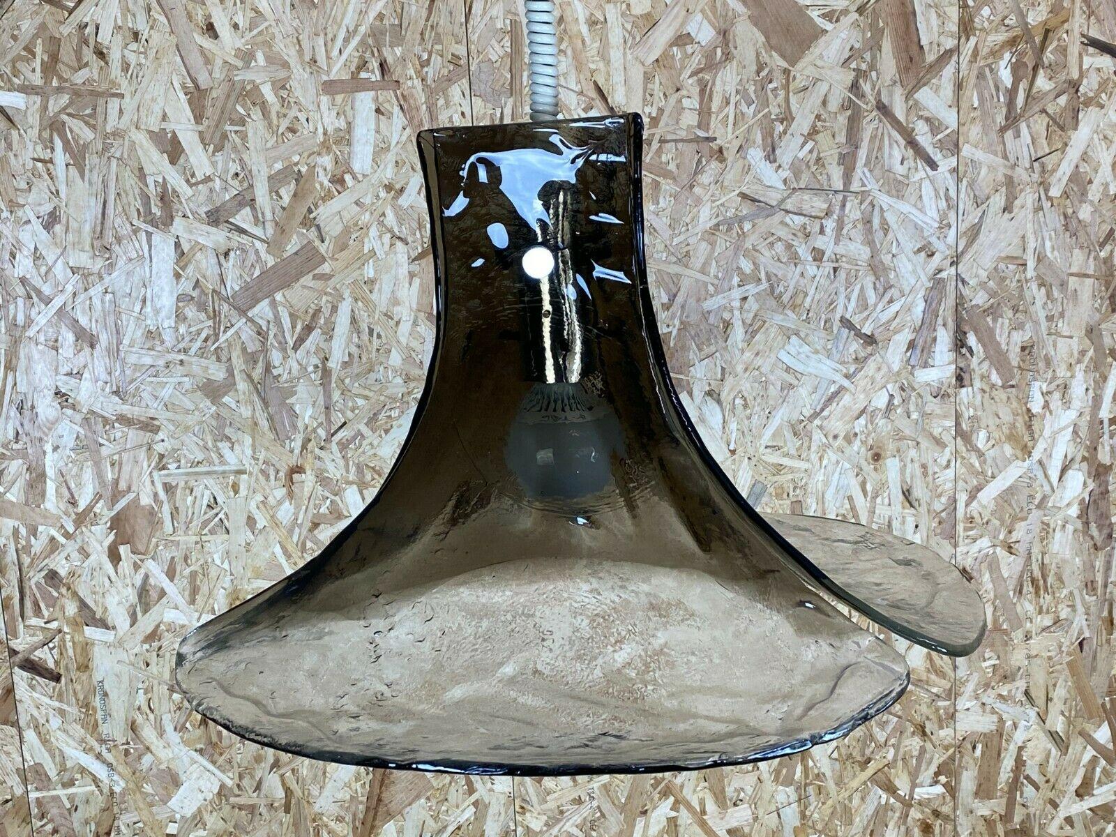 Austrian 60s 70s Lamp Light Hanging Lamp Kalmar Franken KG Tulip Glass  For Sale
