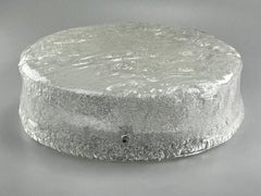 Lampada anni '60-'70 Plafoniere Flush Mount Vetro ghiaccio Hillebrand anni '60