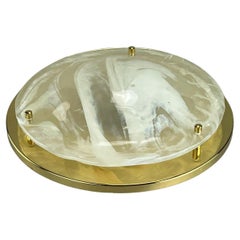 60s 70s Lamp Light Plafoniere Flush Mount Ice Glass Hillebrand 60s