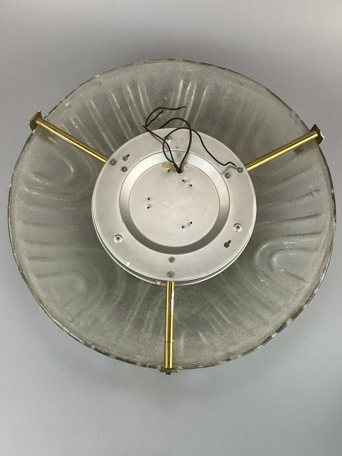 60s 70s Lamp Light Plafoniere Flush Mount Ice Glass Hillebrand For Sale 4