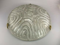 60s 70s Lampe Plafoniere Flush Mount Ice Glass Hillebrand