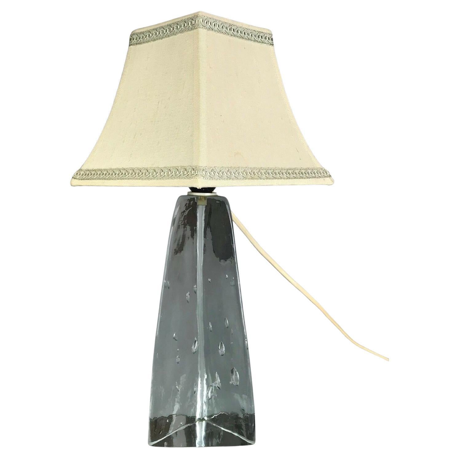 Lampe de table ou lampe de bureau en verre, design ère spatiale, années 60 70