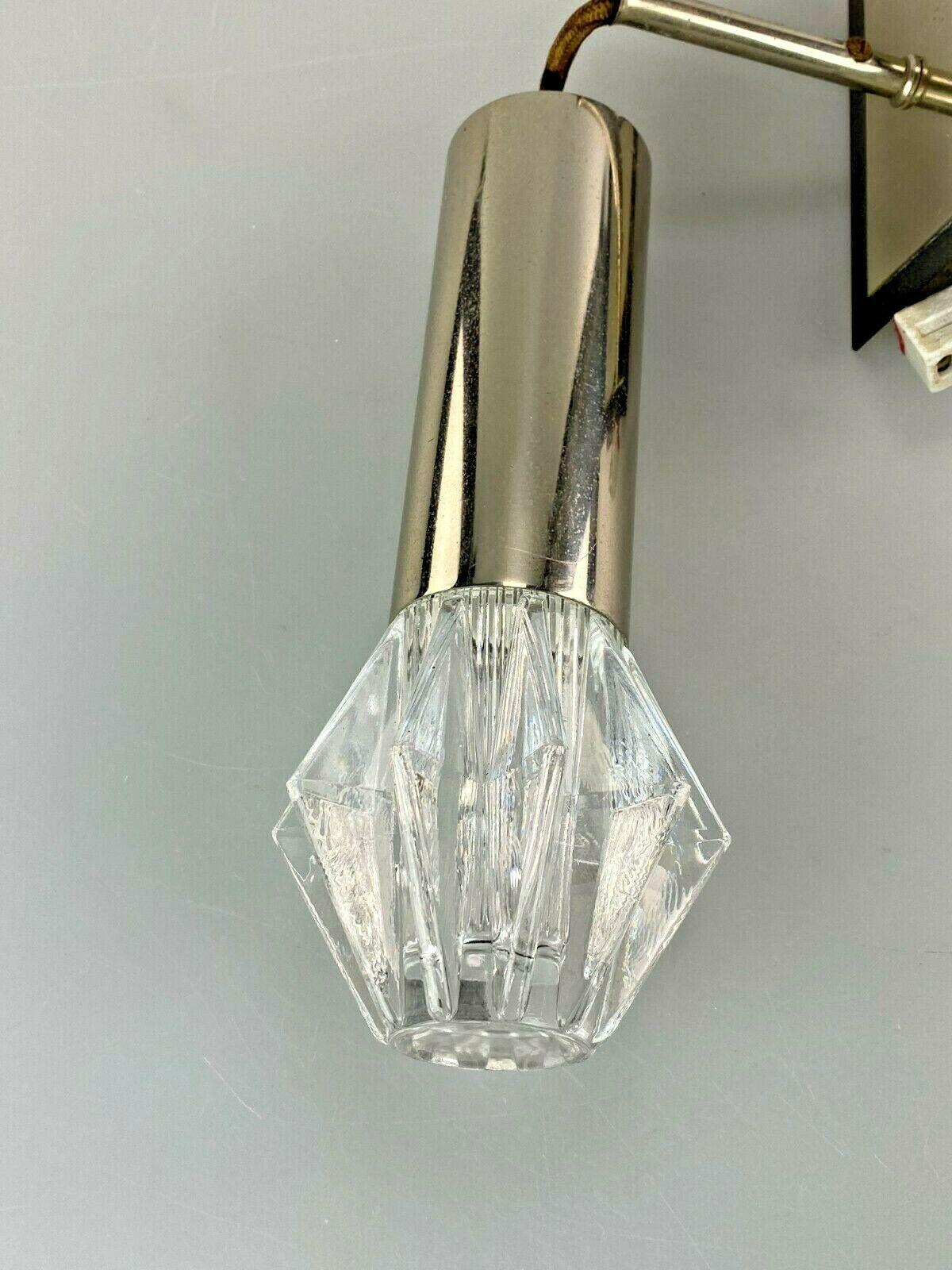 German 60s 70s Lamp Light Wall Lamp Chrome Glass Space Age Design For Sale