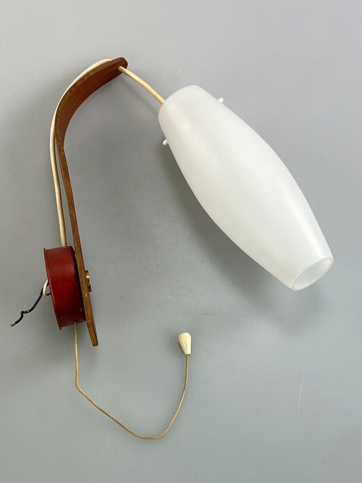 Glass 60s 70s Lamp Light Wall Lamp Wall Lamp Bag Lamp Teak Design