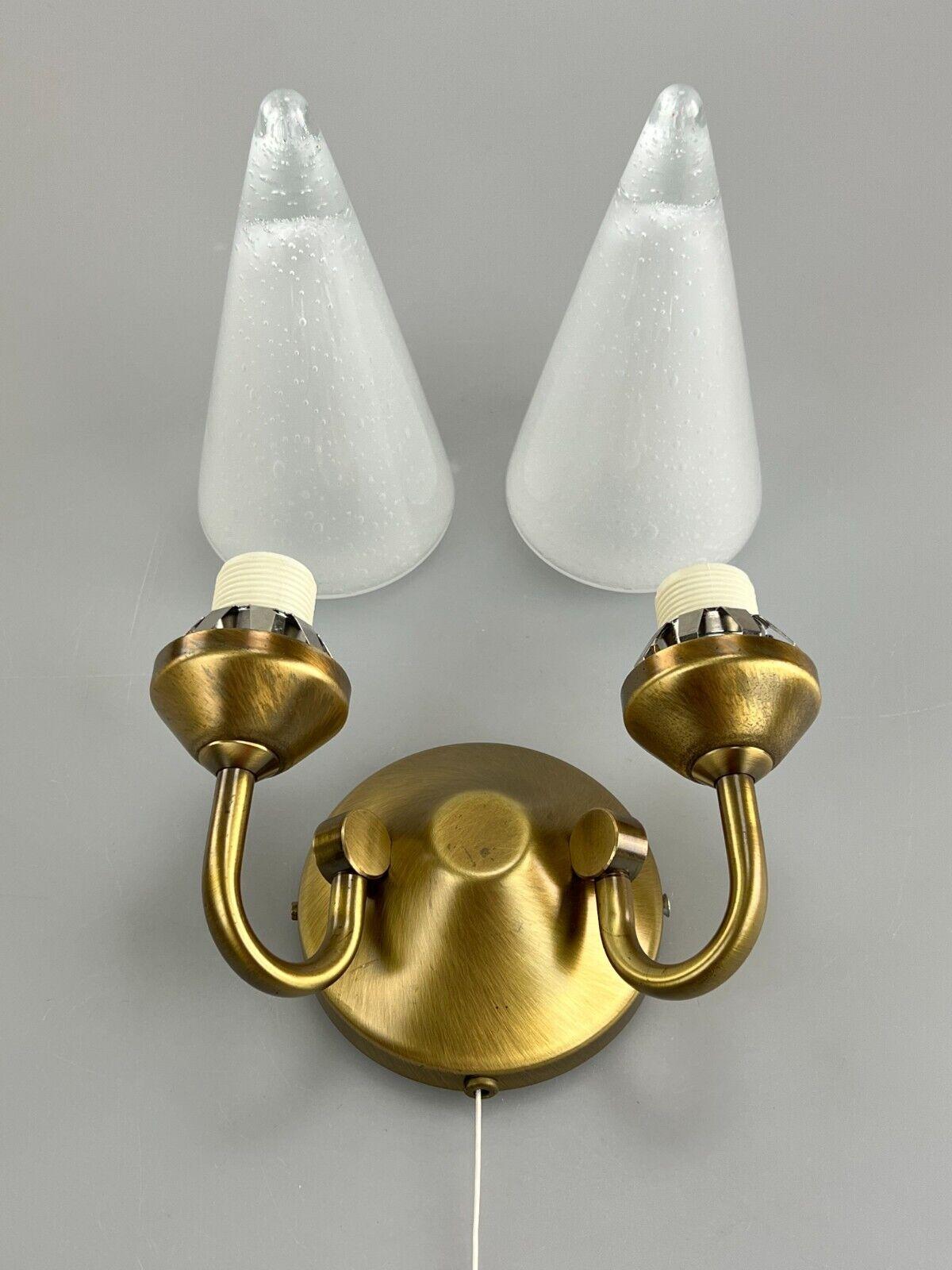 Brass 60s 70s Lamp Light Wall Lamp Wall Sconce Honsel Glass Space Age Design For Sale