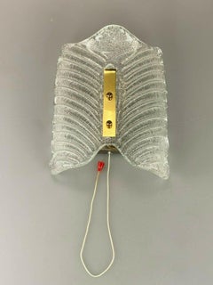 Lampada anni '60-'70 Lampada da parete Applique in vetro ghiaccio Design Space Age