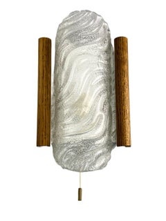 60s 70s Lamp Light Wall Lamp Wall Sconce Ice Glass Space Age Design