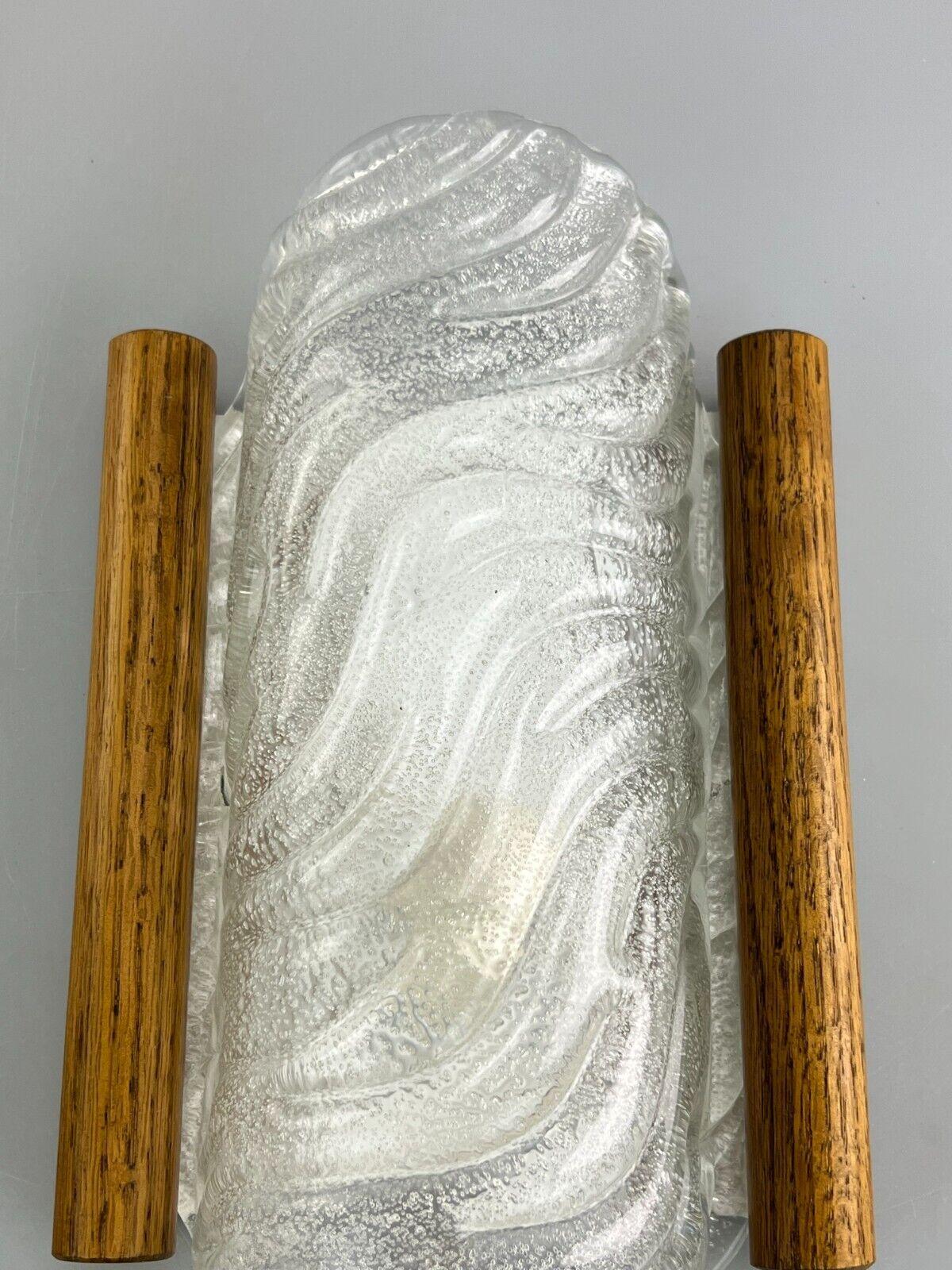 60s 70s Lamp Light Wall Lamp Wall Sconce Ice Glass Space Age Design In Good Condition For Sale In Neuenkirchen, NI