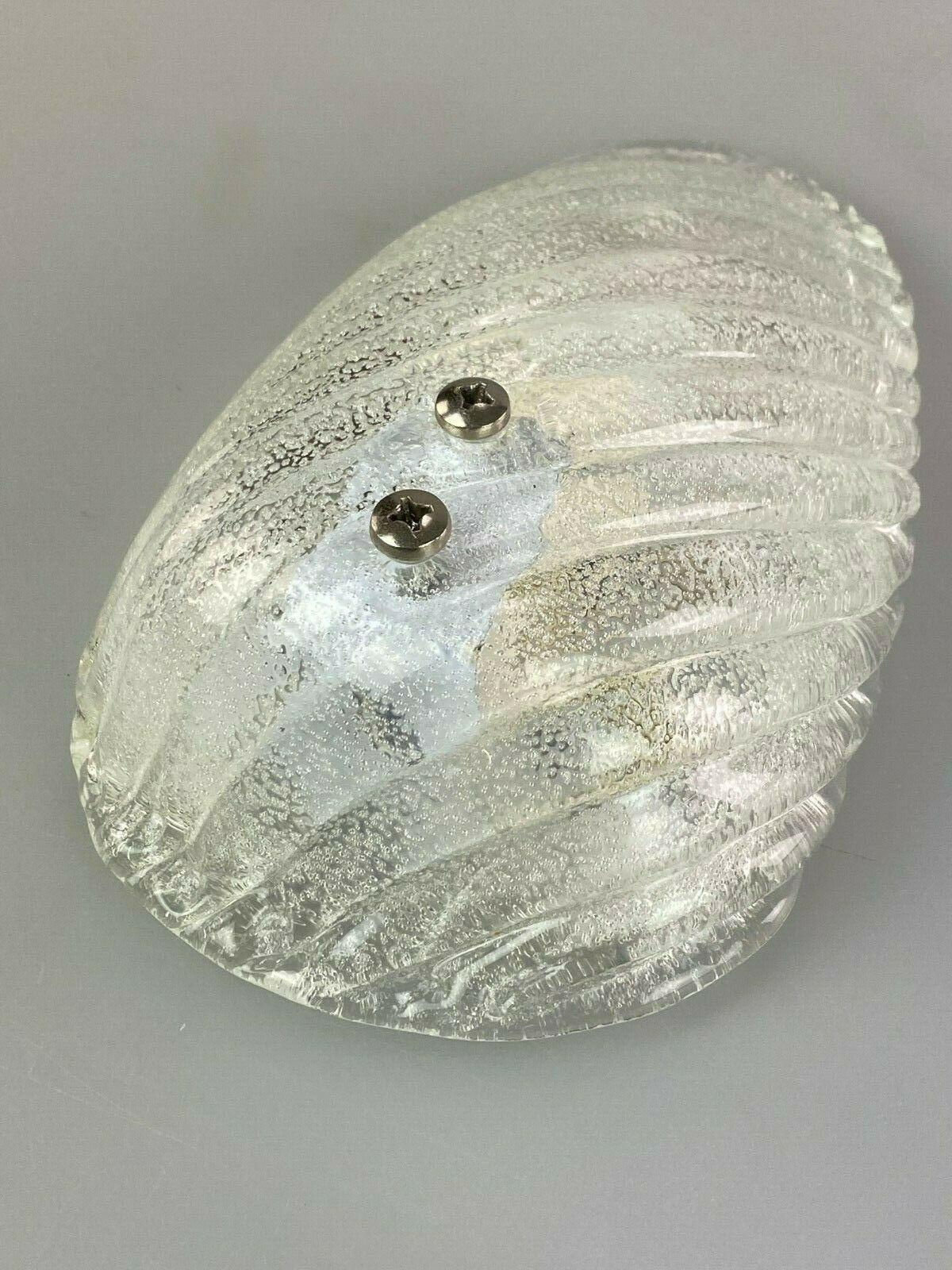 Late 20th Century 60s 70s Lamp Light Wall Lamp Wall Sconce Ice Glass Space Age Design For Sale