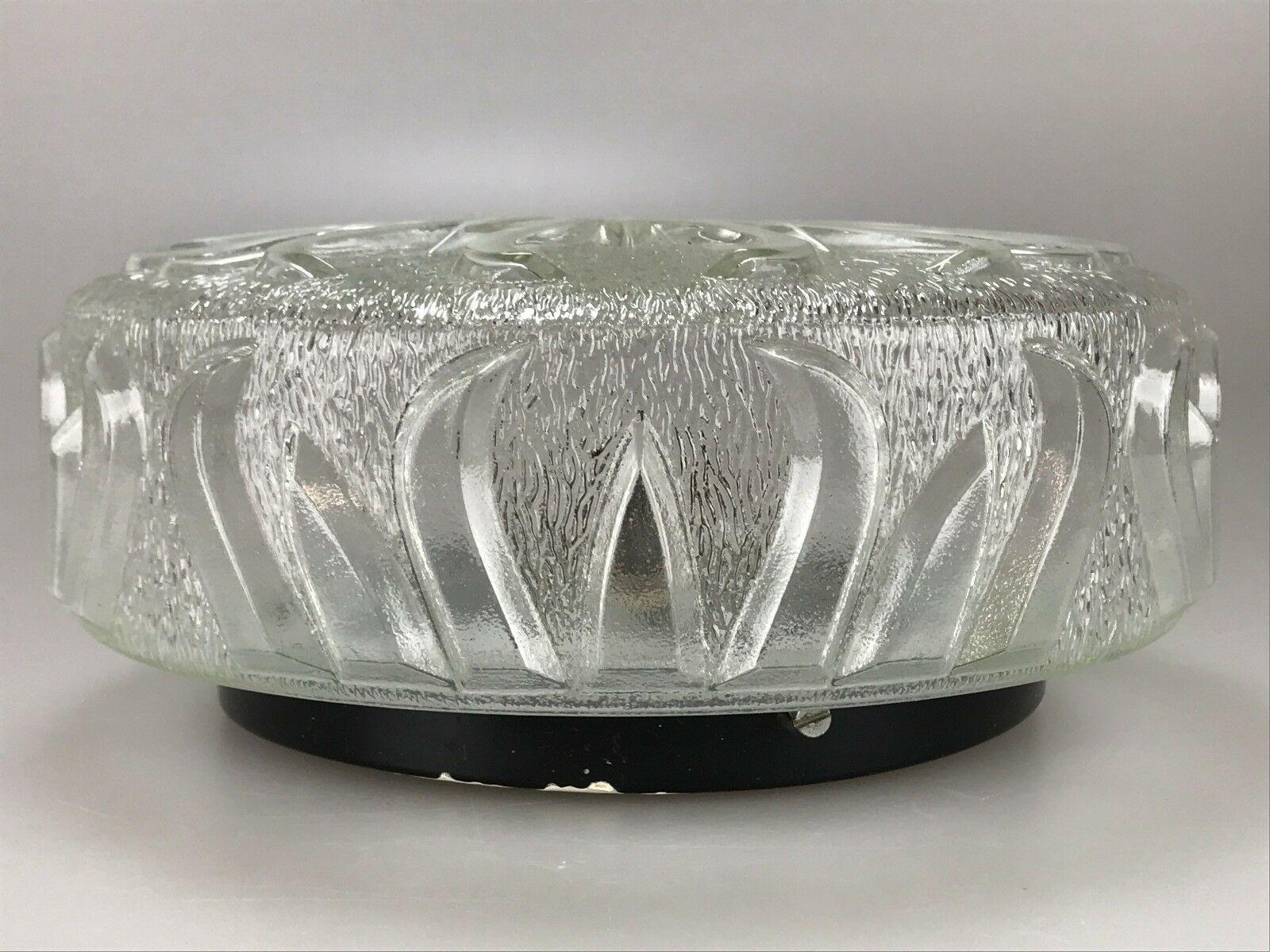 German 60s 70s Lamp Luminaire Plafoniere Flush Mount Glass Space Age Design For Sale