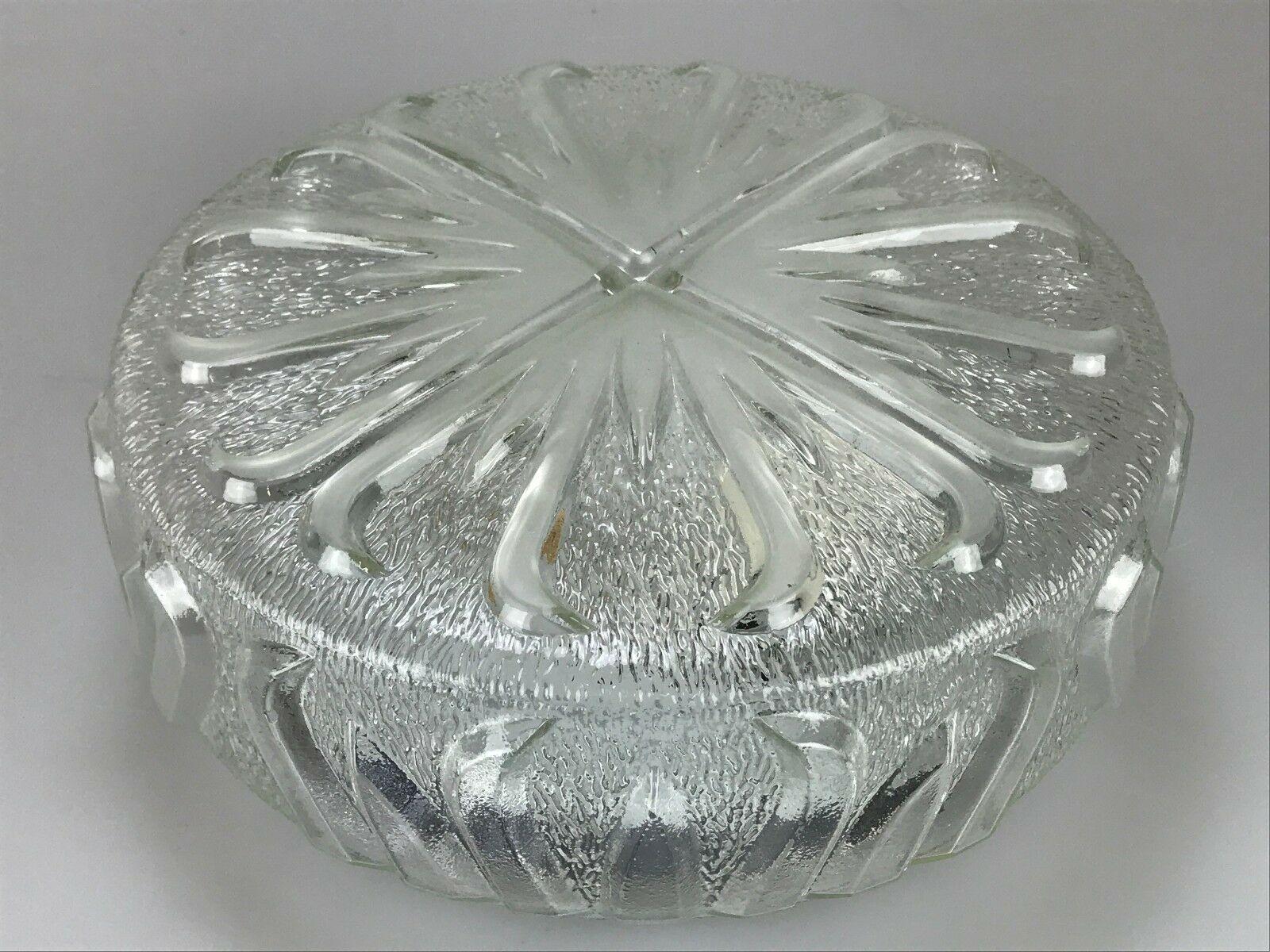 Late 20th Century 60s 70s Lamp Luminaire Plafoniere Flush Mount Glass Space Age Design For Sale