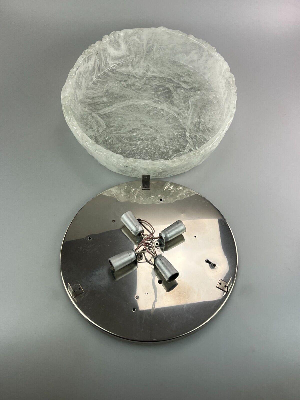 60s 70s Lamp Luminaire Plafoniere Flush Mount Ice Glass Kaiser Leuchten For Sale 5
