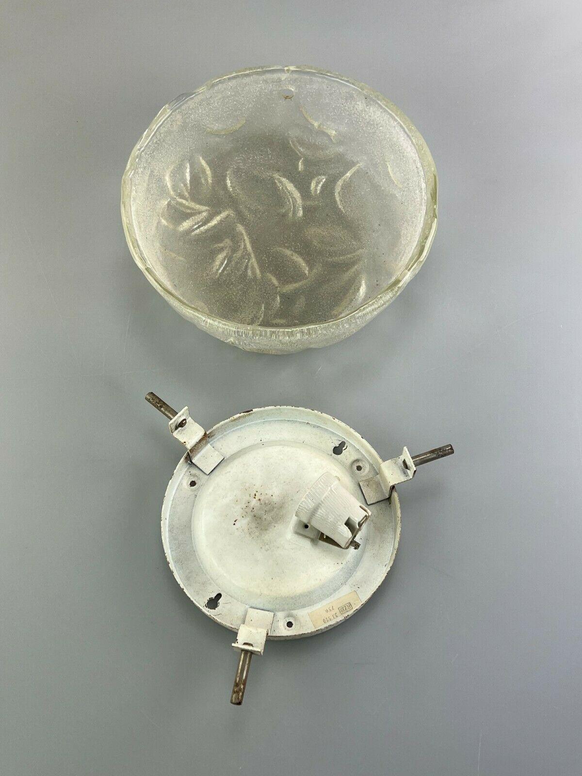 60s 70s Lamp Luminaire Plafoniere Flush Mount Ice Glass Space Age Design For Sale 4