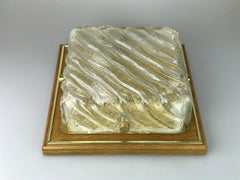 60s 70s Lamp Luminaire Plafoniere Flush Mount Ice Glass Space Age Design