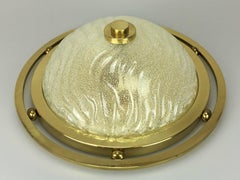 Lampada anni '60-'70 Plafoniere Flush Mount Vetro ghiaccio A Space Design