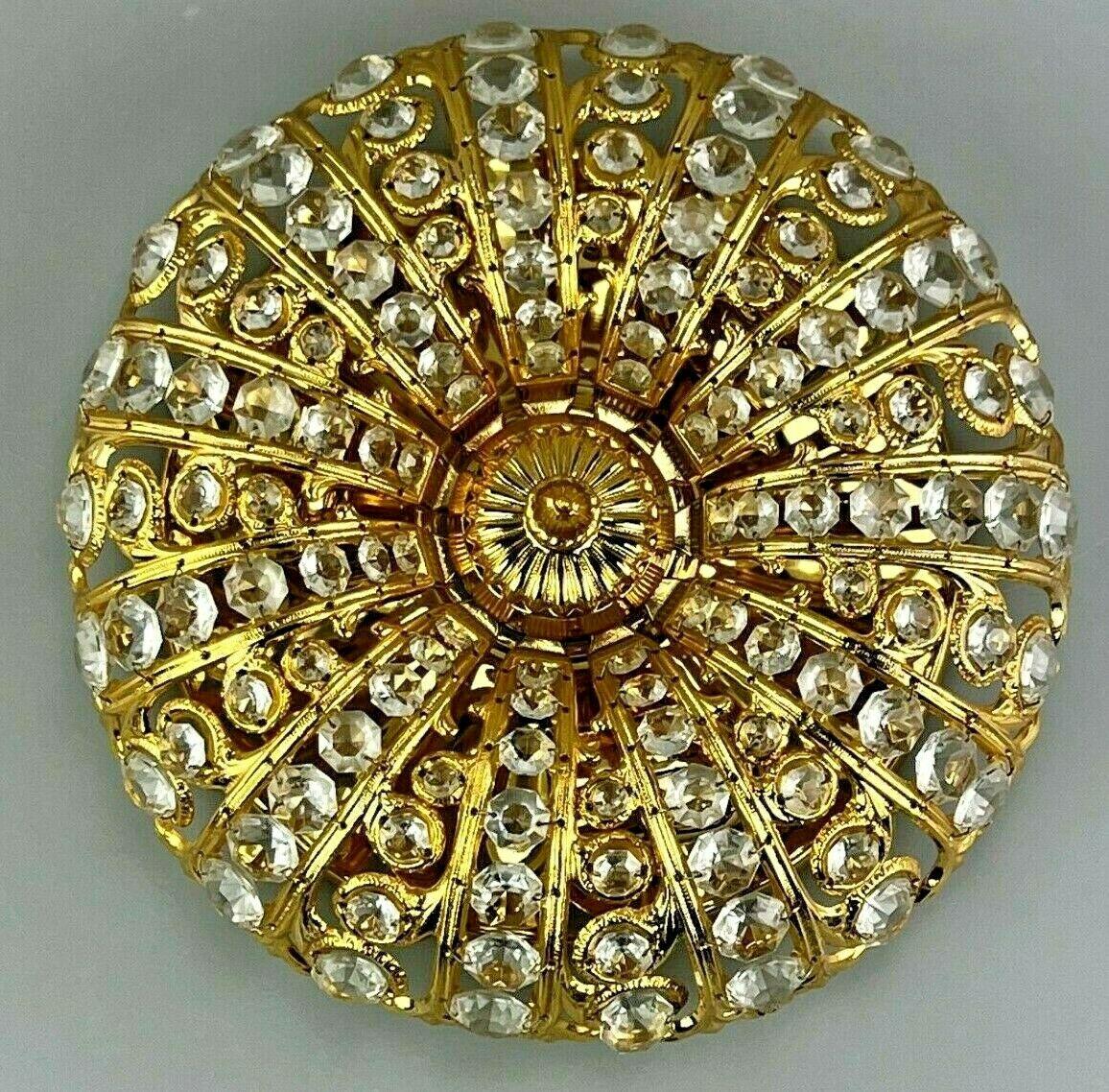 60s 70s lamp Peris Andreu S.A. Riper Plafoniere ceiling lamp brass glass

Object: plafoniere

Manufacturer: S.A. rippers

Condition: good

Age: around 1960-1970

Dimensions:

Diameter = 32cm
Height = 9cm

Other notes:

The pictures
