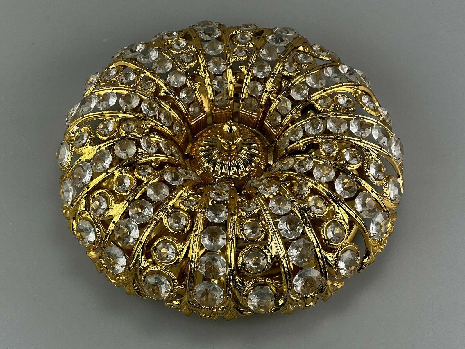 Espagnol Lampe Peris Andreu S.a., années 60s 70 Plafonnier Riper Plafoniere en laiton et verre en vente