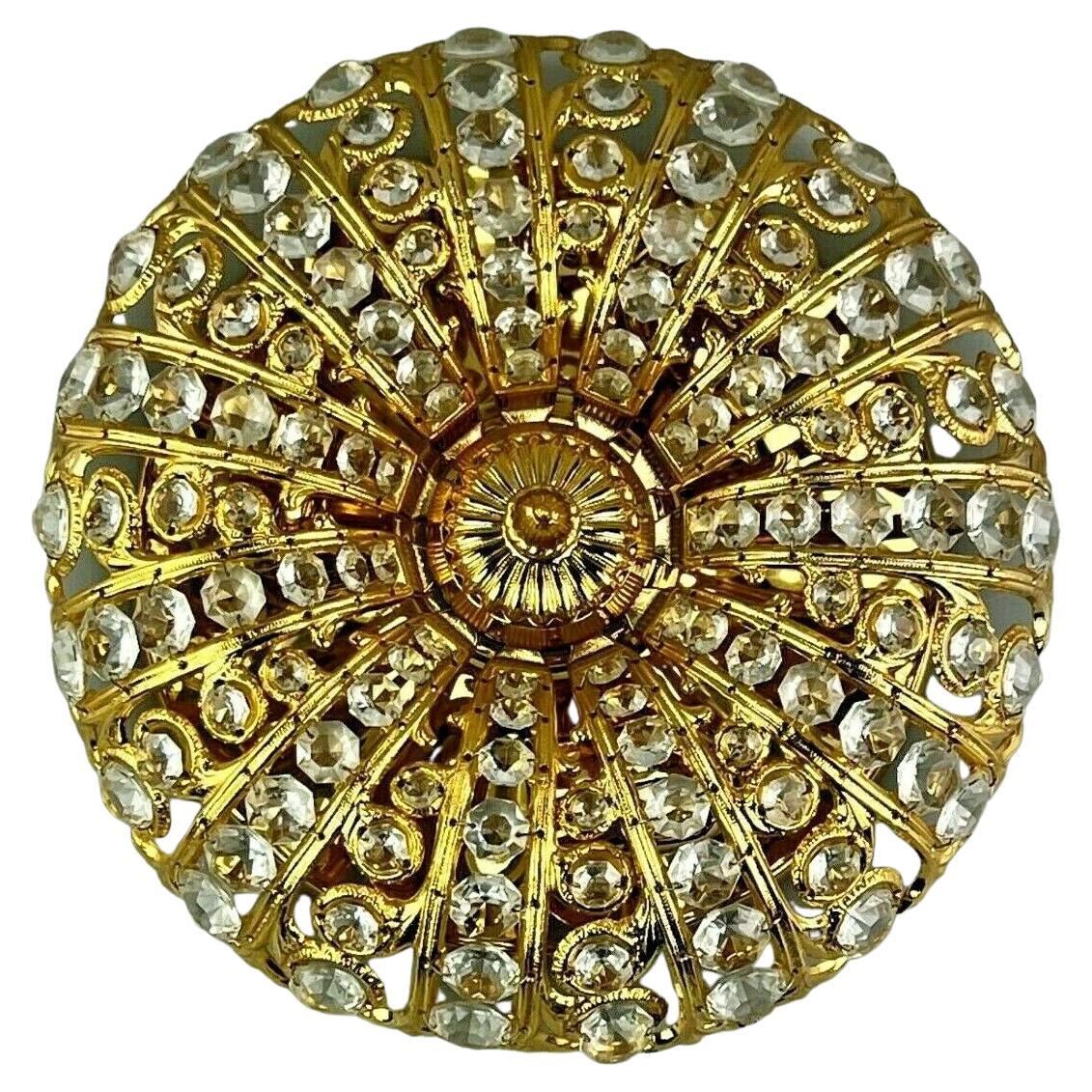 60s 70s Lamp Peris Andreu S.a. Riper Plafoniere Ceiling Lamp Brass Glass For Sale
