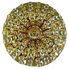 60s 70s Lamp Peris Andreu S.a. Riper Plafoniere Ceiling Lamp Brass Glass