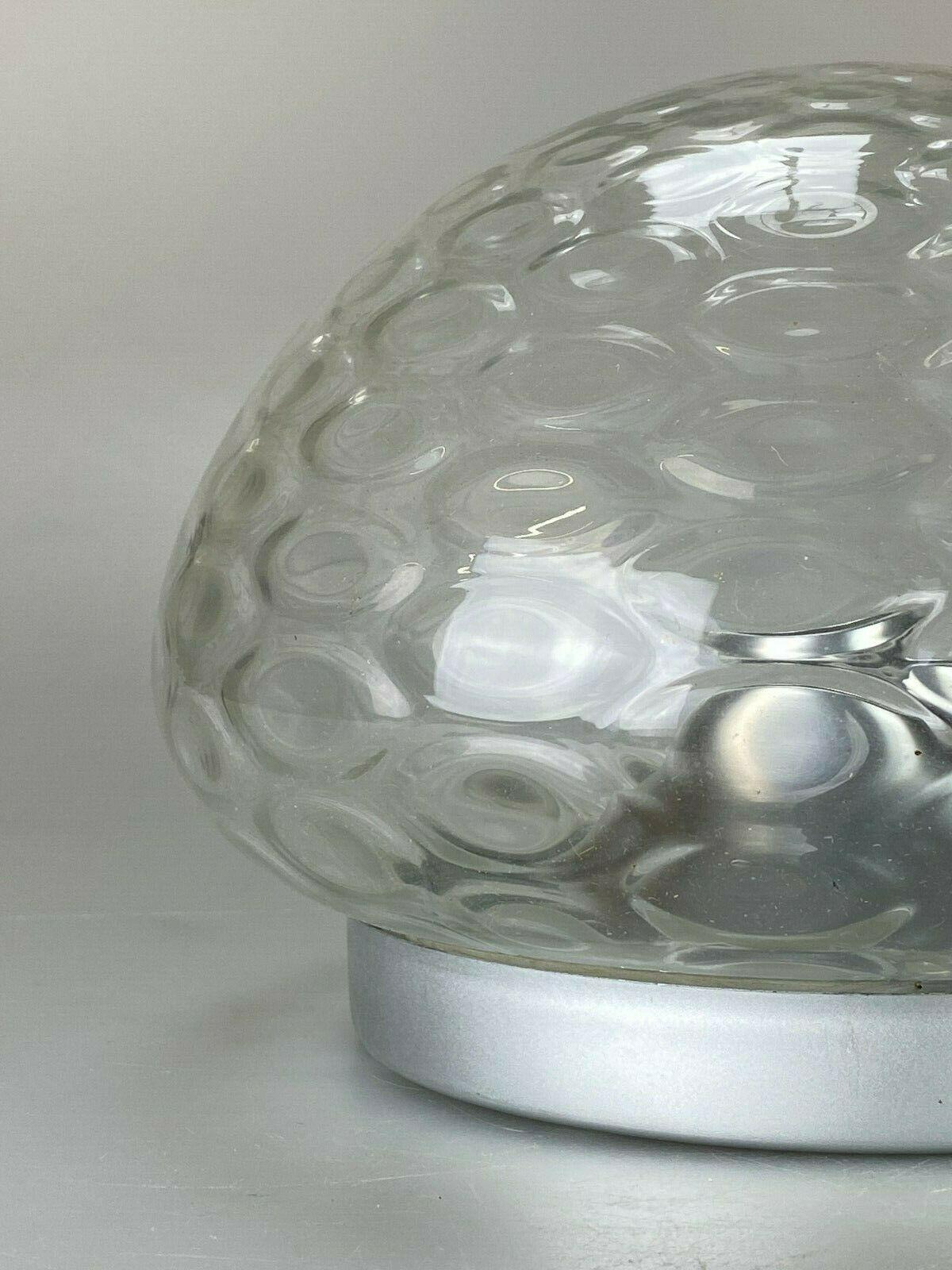 60s 70s Lamp Plafoniere Flush Mount Glass Space Age Design In Good Condition For Sale In Neuenkirchen, NI