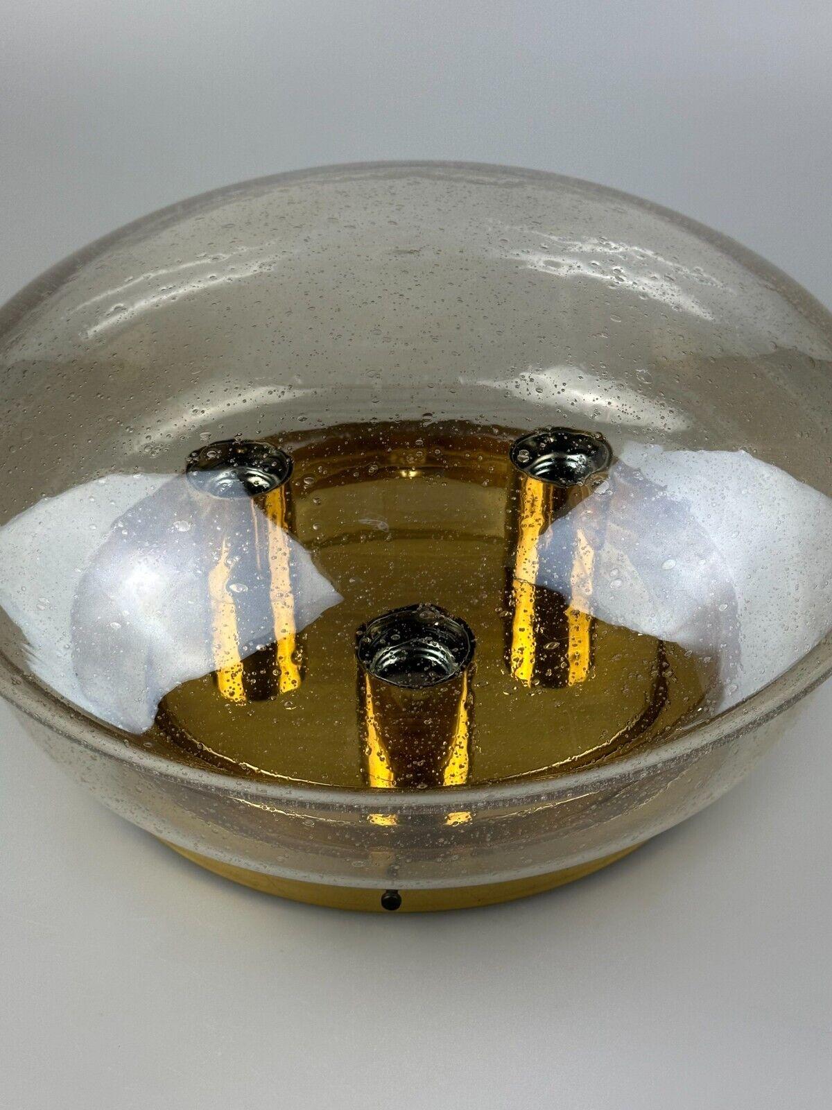 60er 70er Jahre Limburg Glashütte Plafoniere Deckenlampe Glas Space Age Design im Angebot 1
