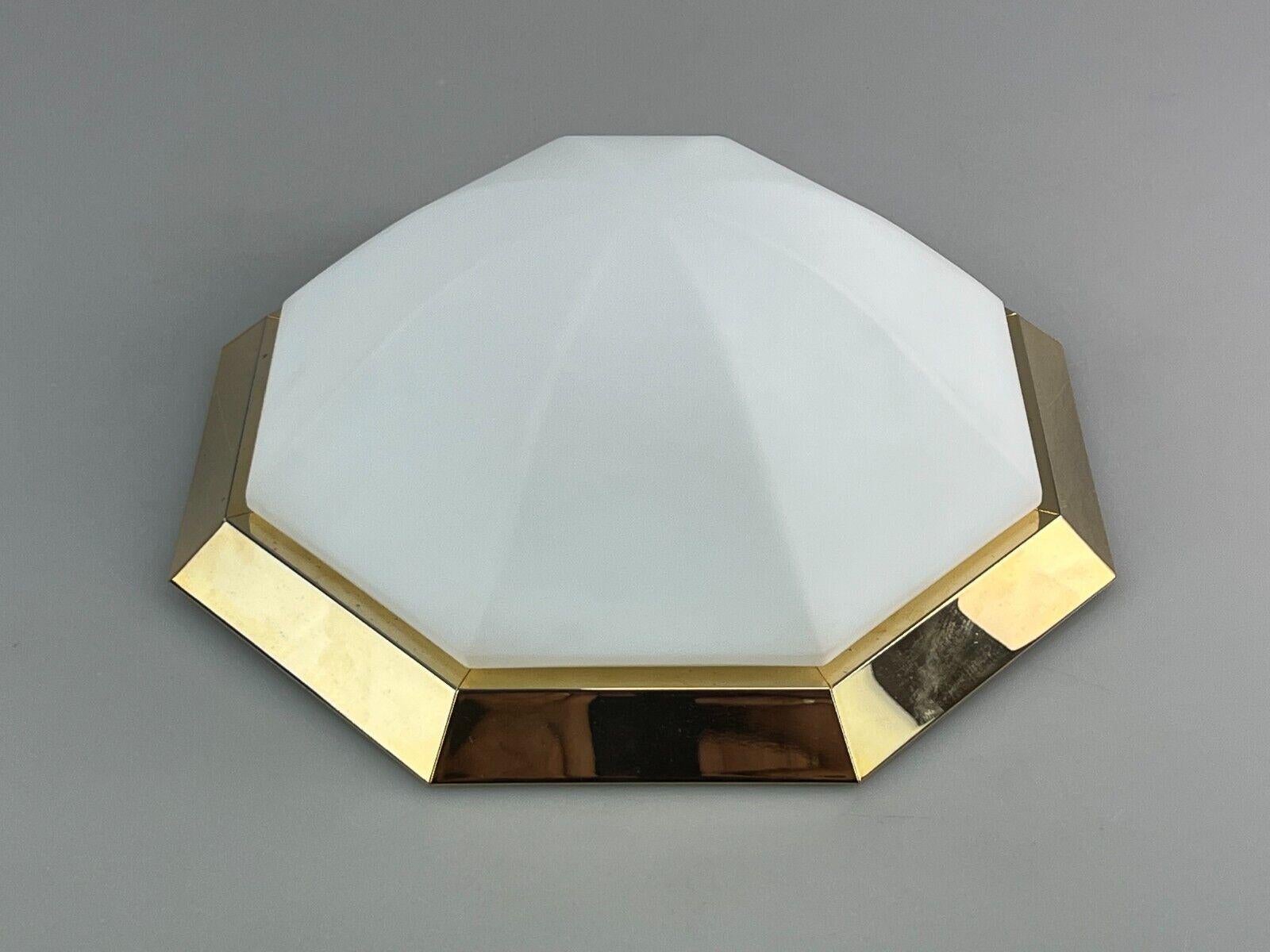 Metal 60s 70s Limburg Glashütte Plafoniere Ceiling Lamp Glass Space Design Lamp For Sale