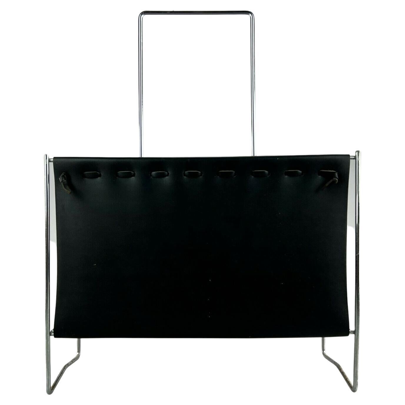60s 70s Magazine Rack Holder Newspaper Stand Metal Mid Century Design