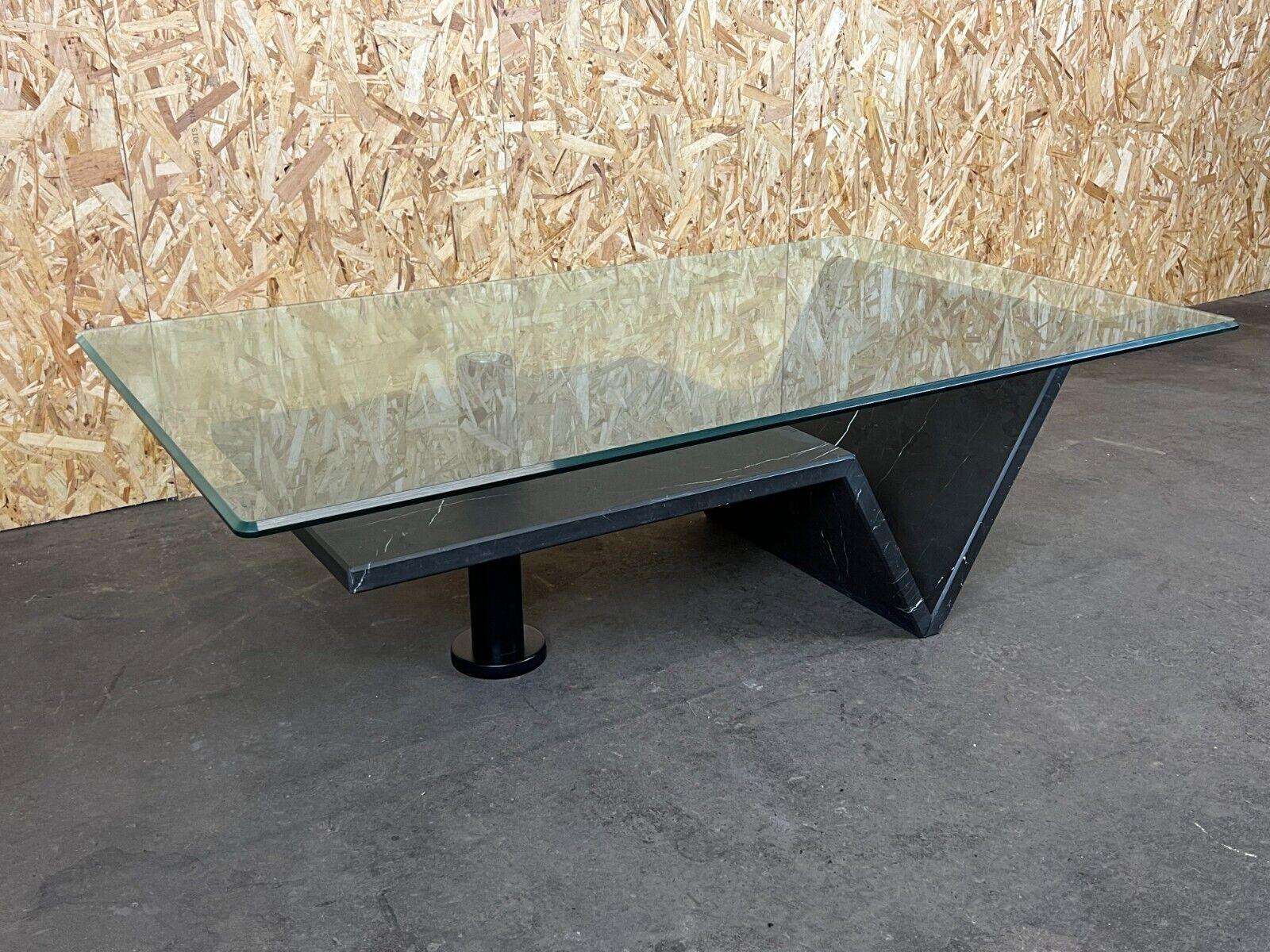 60s 70s Marble Table Coffee Table Glass Table Marble Space Age Design In Good Condition For Sale In Neuenkirchen, NI