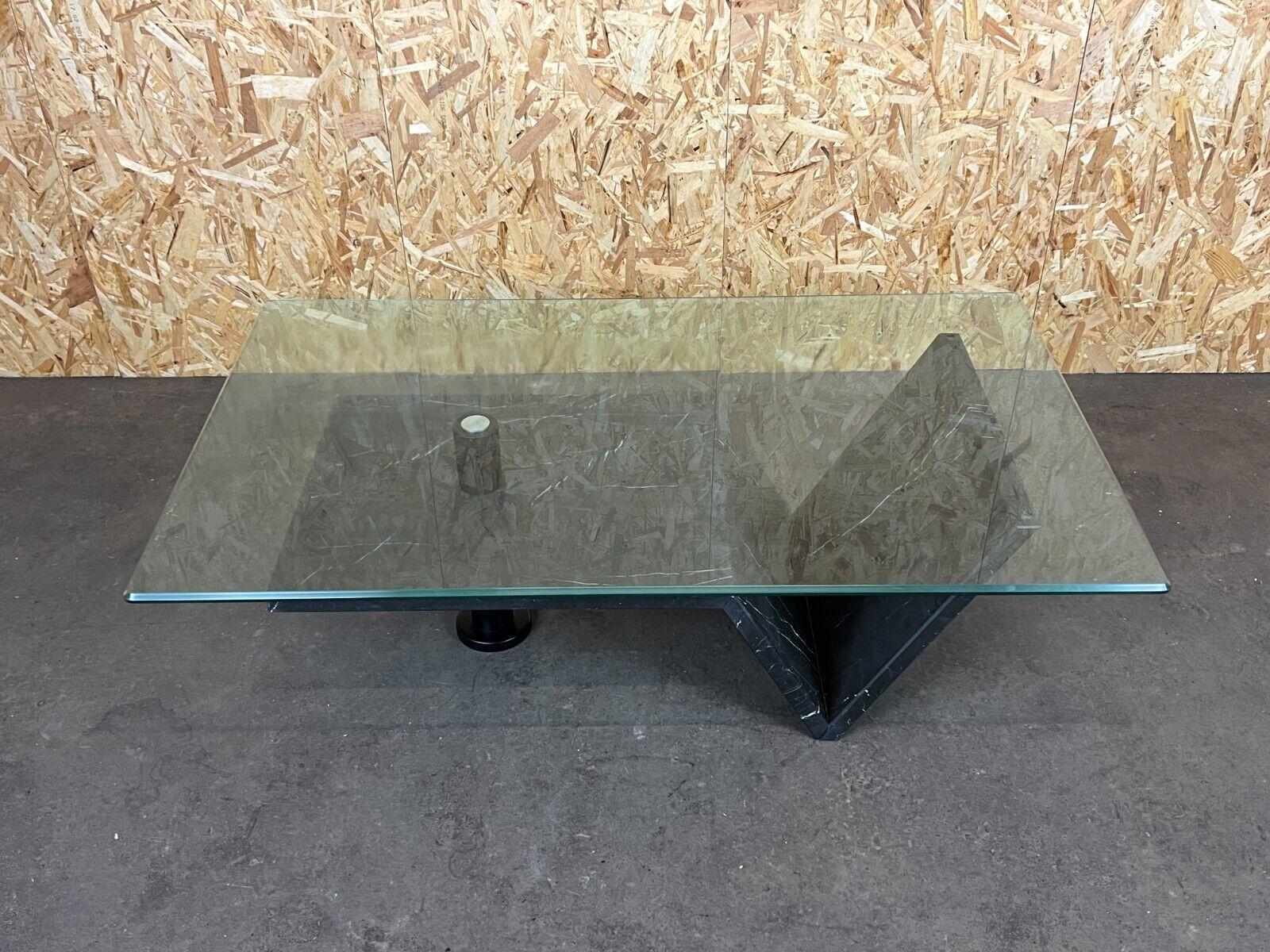 Fin du 20e siècle Table basse en marbre, table en verre, design de l'ère spatiale, années 60 en vente