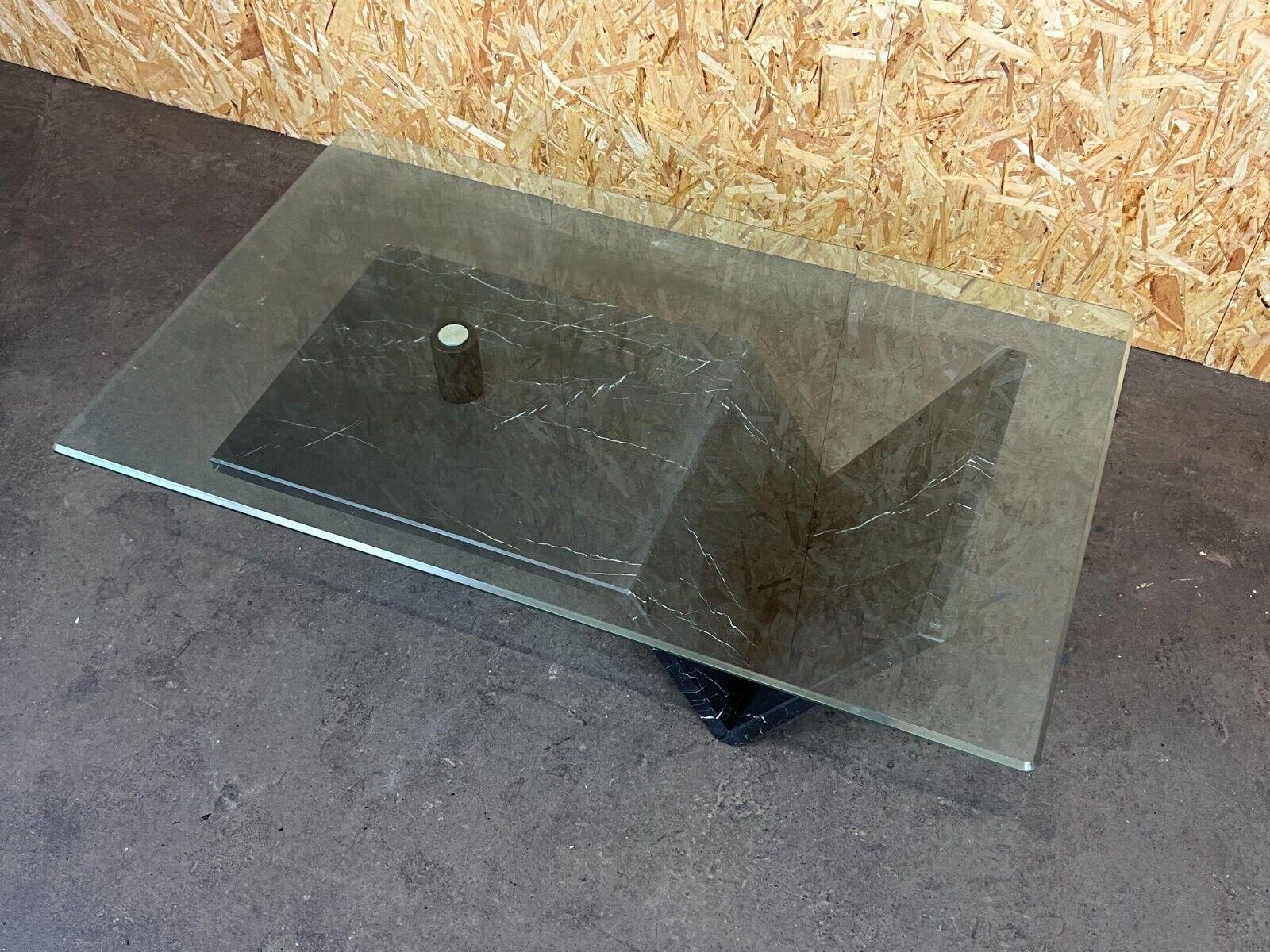 Table basse en marbre, table en verre, design de l'ère spatiale, années 60 en vente 1