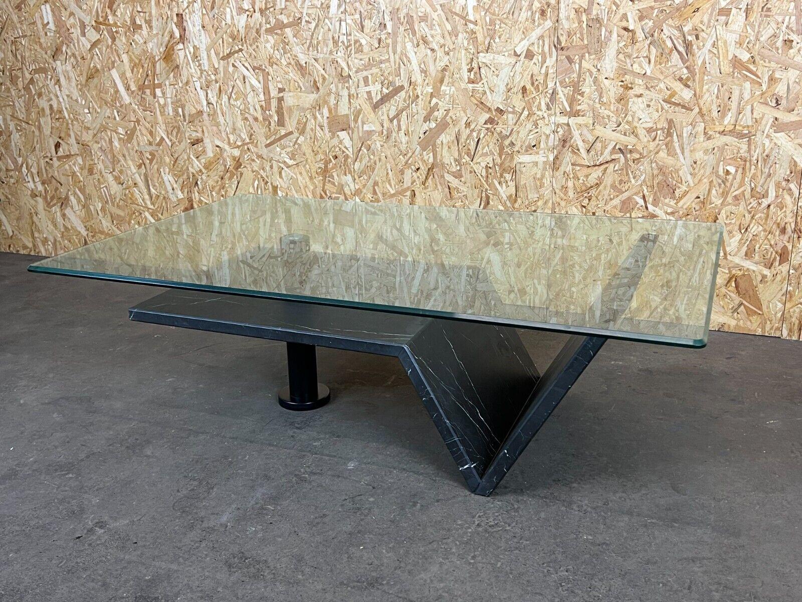 Table basse en marbre, table en verre, design de l'ère spatiale, années 60 en vente 2