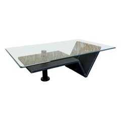 Marmortisch-Couchtisch/Couchtisch/Glastisch aus den 60er-Jahren, Space Age Design